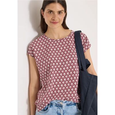 cecil Dropped Shoulder Bluse mit Rundhals - Rot - Damen - Size: XL XXL L S M cecil Dropped Shoulder Bluse mit Rundhals - Rot - Damen - Size: XL XXL L S M