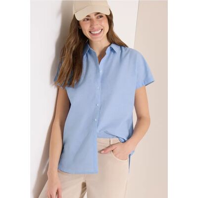 cecil Kurzarm Bluse in Chambrayqualität - Blau - Damen - Size: M S XXL 3XL XL XS L cecil Kurzarm Bluse in Chambrayqualität - Blau - Damen - Size: M S XXL 3XL XL XS L