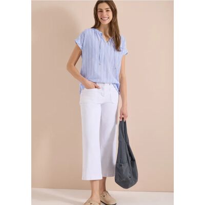 cecil Dropped Shoulder Bluse mit Struktur - Blau - Damen - Size: S XXL M XL L cecil Dropped Shoulder Bluse mit Struktur - Blau - Damen - Size: S XXL M XL L