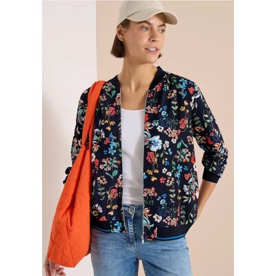 cecil Blouson mit floralem Muster und Zipper - Blau - Damen - Size: XL L XXL cecil Blouson mit floralem Muster und Zipper - Blau - Damen - Size: XL L XXL