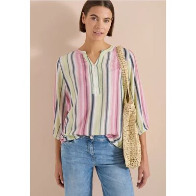 cecil 3/4-Arm Bluse mit Multicolor Streifen - Weiß - Damen - Size: XXL XL L S 3XL cecil 3/4-Arm Bluse mit Multicolor Streifen - Weiß - Damen - Size: XXL XL L S 3XL