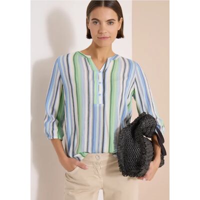 cecil 3/4-Arm Bluse mit Multicolor Streifen - Blau - Damen - Size: XL L XXL 3XL S M XS cecil 3/4-Arm Bluse mit Multicolor Streifen - Blau - Damen - Size: XL L XXL 3XL S M XS