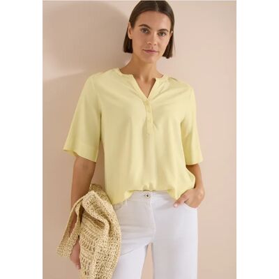 cecil Kurzarm Bluse mit Split Neck - Gelb - Damen - Size: XXL XL S L XS M cecil Kurzarm Bluse mit Split Neck - Gelb - Damen - Size: XXL XL S L XS M