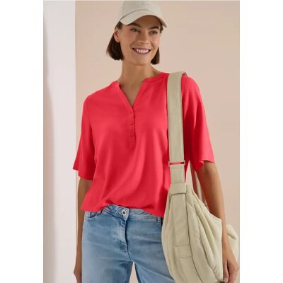 cecil Kurzarm Bluse mit Split Neck - Orange - Damen - Size: XL L XXL M cecil Kurzarm Bluse mit Split Neck - Orange - Damen - Size: XL L XXL M