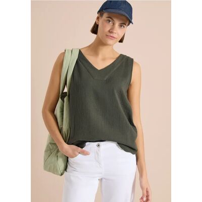cecil V-Neck Blusentop in Musselin-Qualität - Grün - Damen - Size: L XXL M XL S 3XL XS cecil V-Neck Blusentop in Musselin-Qualität - Grün - Damen - Size: L XXL M XL S 3XL XS