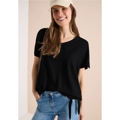 cecil Blusenshirt mit V-Neck und Knoten - Schwarz - Damen - Size: XXL XL M XS L S cecil Blusenshirt mit V-Neck und Knoten - Schwarz - Damen - Size: XXL XL M XS L S