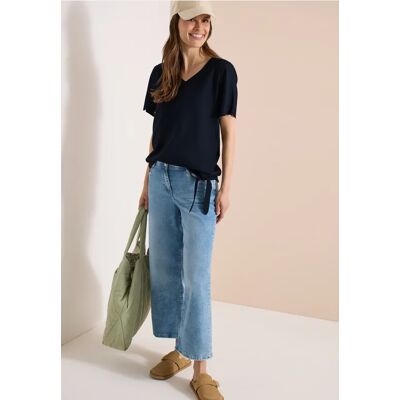 cecil Blusenshirt mit V-Neck und Knoten - Blau - Damen - Size: XL L M XS XXL S cecil Blusenshirt mit V-Neck und Knoten - Blau - Damen - Size: XL L M XS XXL S