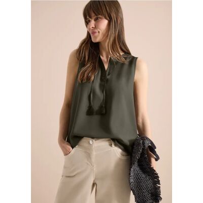cecil Blusentop mit Split Neck und Bändern - Grün - Damen - Size: M XL XS L 3XL S XXL cecil Blusentop mit Split Neck und Bändern - Grün - Damen - Size: M XL XS L 3XL S XXL