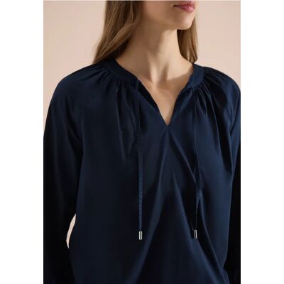 cecil 3/4-Arm Bluse mit Split Neck in Unifarbe - Blau - Damen - Size: S XS XL L XXL M 3XL cecil 3/4-Arm Bluse mit Split Neck in Unifarbe - Blau - Damen - Size: S XS XL L XXL M 3XL