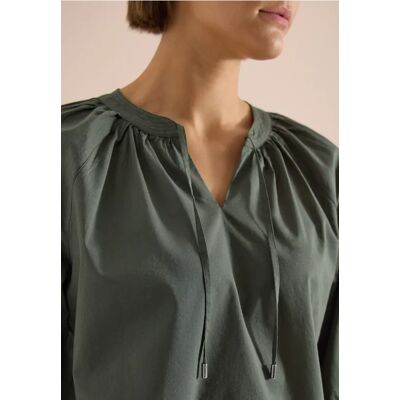 cecil 3/4-Arm Bluse mit Split Neck in Unifarbe - Grün - Damen - Size: 3XL S XXL M XL L XS cecil 3/4-Arm Bluse mit Split Neck in Unifarbe - Grün - Damen - Size: 3XL S XXL M XL L XS