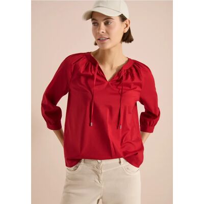 cecil 3/4-Arm Bluse mit Split Neck in Unifarbe - Rot - Damen - Size: XS L XXL M XL 3XL S cecil 3/4-Arm Bluse mit Split Neck in Unifarbe - Rot - Damen - Size: XS L XXL M XL 3XL S
