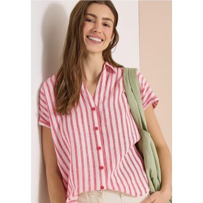 cecil Dropped Shoulder Hemdbluse aus Leinen - Rot - Damen - Size: L XXL M XS S 3XL XL cecil Dropped Shoulder Hemdbluse aus Leinen - Rot - Damen - Size: L XXL M XS S 3XL XL