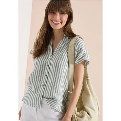 cecil Dropped Shoulder Hemdbluse aus Leinen - Grün - Damen - Size: XL S 3XL XS L XXL cecil Dropped Shoulder Hemdbluse aus Leinen - Grün - Damen - Size: XL S 3XL XS L XXL