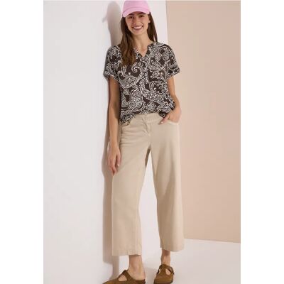 cecil Bluse mit Split Neck und Print - Braun - Damen - Size: XS S XL 3XL XXL M L cecil Bluse mit Split Neck und Print - Braun - Damen - Size: XS S XL 3XL XXL M L