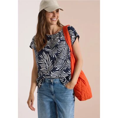 cecil Dropped Shoulder Shirt mit Print - Blau - Damen - Size: 3XL M XL XS S XXL L cecil Dropped Shoulder Shirt mit Print - Blau - Damen - Size: 3XL M XL XS S XXL L