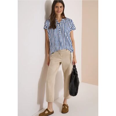 cecil Dropped Shoulder Bluse mit Streifen - Blau - Damen - Size: XS XL XXL M 3XL S L cecil Dropped Shoulder Bluse mit Streifen - Blau - Damen - Size: XS XL XXL M 3XL S L