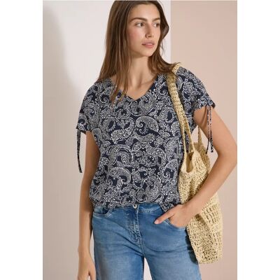 cecil Blusenshirt mit gerafftem Detail - Blau - Damen - Size: L M XL XS S 3XL XXL cecil Blusenshirt mit gerafftem Detail - Blau - Damen - Size: L M XL XS S 3XL XXL