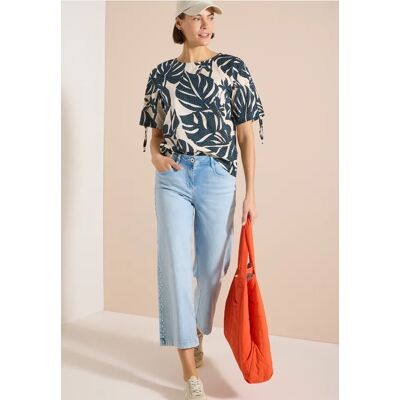 cecil Bluse mit Rundhals und Raffung - Grün - Damen - Size: XS M L S XL XXL cecil Bluse mit Rundhals und Raffung - Grün - Damen - Size: XS M L S XL XXL