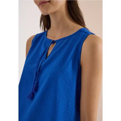cecil Blusentop mit Split Neck und Bändern - Blau - Damen - Size: L XL M XXL cecil Blusentop mit Split Neck und Bändern - Blau - Damen - Size: L XL M XXL