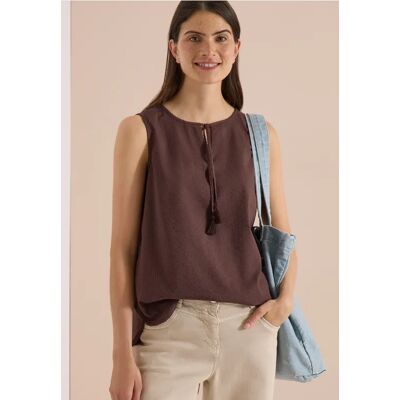 cecil Blusentop mit Split Neck und Bändern - Braun - Damen - Size: XL L M S XXL XS cecil Blusentop mit Split Neck und Bändern - Braun - Damen - Size: XL L M S XXL XS