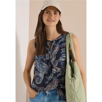 cecil Blusentop mit Split Neck und Print - Blau - Damen - Size: S M XL XS 3XL XXL L cecil Blusentop mit Split Neck und Print - Blau - Damen - Size: S M XL XS 3XL XXL L