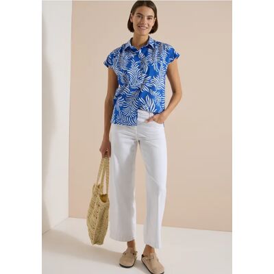 cecil Kurzarm Hemdbluse mit Print - Blau - Damen - Size: XXL L XS 3XL XL M cecil Kurzarm Hemdbluse mit Print - Blau - Damen - Size: XXL L XS 3XL XL M