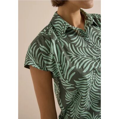 cecil Kurzarm Hemdbluse mit Print - Grün - Damen - Size: L XS XL M XXL 3XL S cecil Kurzarm Hemdbluse mit Print - Grün - Damen - Size: L XS XL M XXL 3XL S