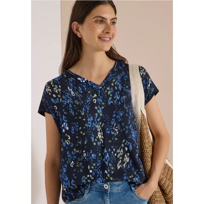 cecil Kurzarm Blusenshirt mit Strukturmix - Blau - Damen - Size: S XL XS M L XXL cecil Kurzarm Blusenshirt mit Strukturmix - Blau - Damen - Size: S XL XS M L XXL