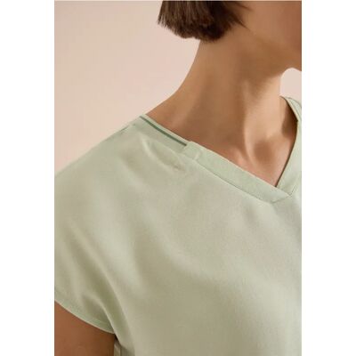 cecil Kurzarm Blusenshirt mit Strukturmix - Grün - Damen - Size: L M XL XXL cecil Kurzarm Blusenshirt mit Strukturmix - Grün - Damen - Size: L M XL XXL