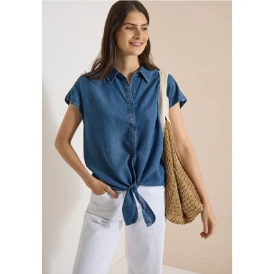 cecil Dropped Shoulder Hemdbluse im Denim-Look - Blau - Damen - Size: L XXL XL M S XS cecil Dropped Shoulder Hemdbluse im Denim-Look - Blau - Damen - Size: L XXL XL M S XS