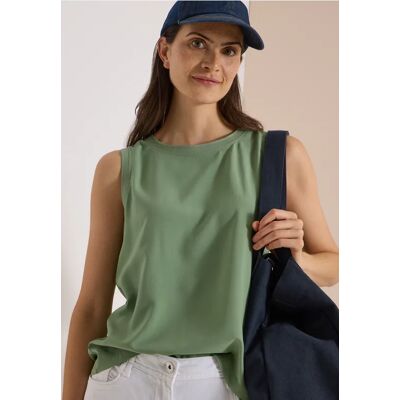 cecil Blusentop mit Rundhals und Rippdetails - Grün - Damen - Size: XL XXL M XS S L cecil Blusentop mit Rundhals und Rippdetails - Grün - Damen - Size: XL XXL M XS S L