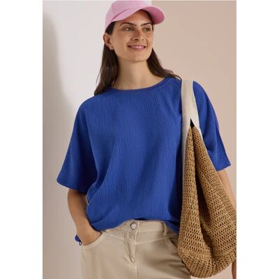 cecil Dropped Shoulder Blusenshirt in Unifarbe - Blau - Damen - Size: M XL S XS L XXL cecil Dropped Shoulder Blusenshirt in Unifarbe - Blau - Damen - Size: M XL S XS L XXL