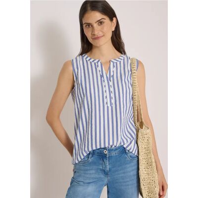 cecil Seersucker Blusentop mit Streifen - Blau - Damen - Size: S XXL L 3XL XS XL M cecil Seersucker Blusentop mit Streifen - Blau - Damen - Size: S XXL L 3XL XS XL M