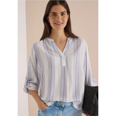 cecil 3/4-Arm Bluse mit Turn-Up und Streifen - Blau - Damen - Size: M 3XL S L XXL XL XS cecil 3/4-Arm Bluse mit Turn-Up und Streifen - Blau - Damen - Size: M 3XL S L XXL XL XS