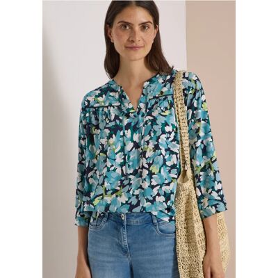 cecil 3/4-Arm Tunika mit Split Neck und Print - Blau - Damen - Size: 3XL XL XS S M XXL L cecil 3/4-Arm Tunika mit Split Neck und Print - Blau - Damen - Size: 3XL XL XS S M XXL L