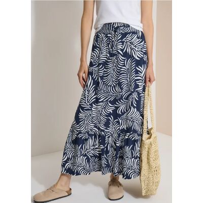 cecil Maxi-Rock mit Blättermuster - Blau - Damen - Size: L XXL M 3XL XL cecil Maxi-Rock mit Blättermuster - Blau - Damen - Size: L XXL M 3XL XL