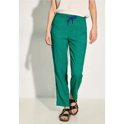 cecil Bequeme Print Hose - Grün - Damen - Size: XXL XL L cecil Bequeme Print Hose - Grün - Damen - Size: XXL XL L