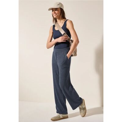 cecil Wide Leg Strukturhose - Blau - Damen - Size: XXL XL L cecil Wide Leg Strukturhose - Blau - Damen - Size: XXL XL L