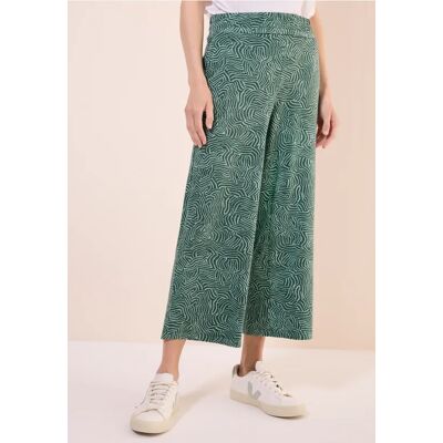 cecil Gemusterte 3/4 Wide Leg Hose - Grün - Damen - Size: XL L XXL XXXL cecil Gemusterte 3/4 Wide Leg Hose - Grün - Damen - Size: XL L XXL XXXL