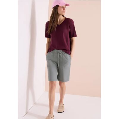 cecil Mid Waist Straight Leg Shorts im Casual Fit - Grau - Damen - Size: 3XL S XL L XXL M XS cecil Mid Waist Straight Leg Shorts im Casual Fit - Grau - Damen - Size: 3XL S XL L XXL M XS