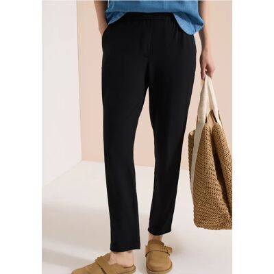 cecil Mid Waist Slim Leg Hose im Casual Fit - Schwarz - Damen - Size: XXXL XL M XXL L S XS cecil Mid Waist Slim Leg Hose im Casual Fit - Schwarz - Damen - Size: XXXL XL M XXL L S XS
