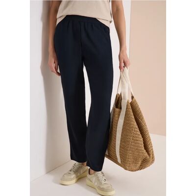 cecil Leichte Loose Fit Hose mit Struktur - Blau - Damen - Size: XS XXL M L XL S XXXL cecil Leichte Loose Fit Hose mit Struktur - Blau - Damen - Size: XS XXL M L XL S XXXL