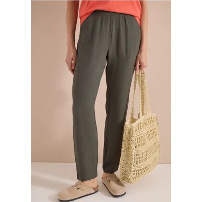 cecil Leichte Loose Fit Hose mit Struktur - Grün - Damen - Size: S XL XXXL XXL XS L M cecil Leichte Loose Fit Hose mit Struktur - Grün - Damen - Size: S XL XXXL XXL XS L M