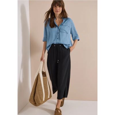 cecil 3/4 Wide Leg Hose im Loose Fit - Schwarz - Damen - Size: XXL S M XXXL XS XL L cecil 3/4 Wide Leg Hose im Loose Fit - Schwarz - Damen - Size: XXL S M XXXL XS XL L