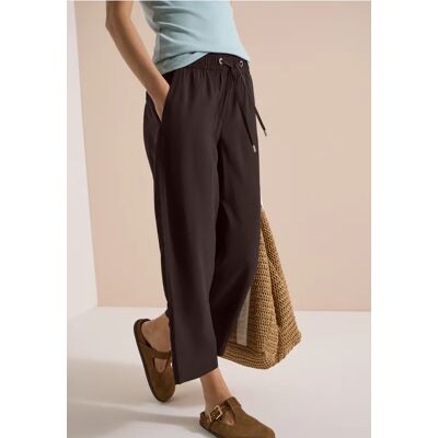 cecil 3/4 Wide Leg Hose im Loose Fit - Braun - Damen - Size: XL XXXL M S XXL L XS cecil 3/4 Wide Leg Hose im Loose Fit - Braun - Damen - Size: XL XXXL M S XXL L XS
