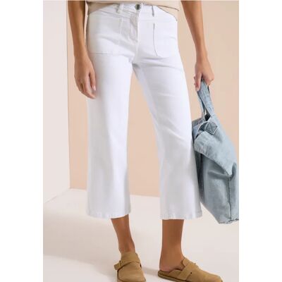 cecil 7/8 Wide Leg Jeans mit Patch Pockets - Weiß - Damen - Size: 30 26 25 32 29 36 34 31 33 27 28 cecil 7/8 Wide Leg Jeans mit Patch Pockets - Weiß - Damen - Size: 30 26 25 32 29 36 34 31 33 27 28