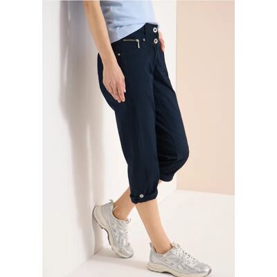 cecil 3/4 Mid Waist Casual Fit Hose mit Turn Up - Blau - Damen - Size: 36 33 30 26 31 32 34 28 29 27 cecil 3/4 Mid Waist Casual Fit Hose mit Turn Up - Blau - Damen - Size: 36 33 30 26 31 32 34 28 29 27