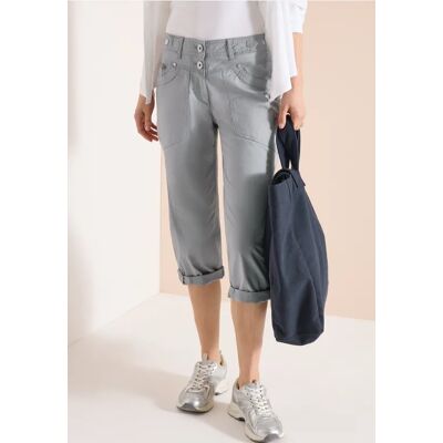 cecil 3/4 Mid Waist Casual Fit Hose mit Turn Up - Grau - Damen - Size: 31 27 30 26 34 33 28 36 32 29 25 cecil 3/4 Mid Waist Casual Fit Hose mit Turn Up - Grau - Damen - Size: 31 27 30 26 34 33 28 36 32 29 25