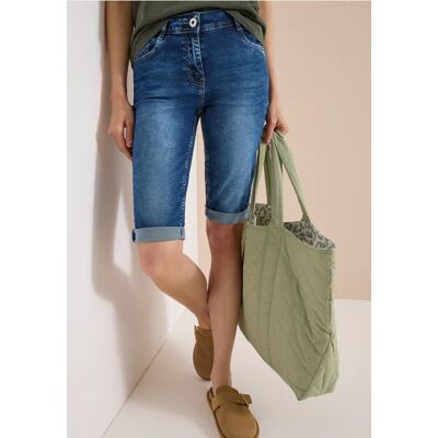 cecil High Waist Slim Leg Jeansshorts im Slim Fit - Blau - Damen - Size: 25 38 26 31 28 36 27 32 29 30 34 33 cecil High Waist Slim Leg Jeansshorts im Slim Fit - Blau - Damen - Size: 25 38 26 31 28 36 27 32 29 30 34 33