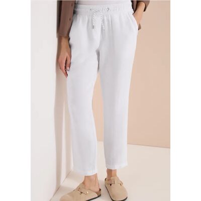 cecil Slim Leg Hose aus Leinen im Casual Fit - Weiß - Damen - Size: XXL S XL L cecil Slim Leg Hose aus Leinen im Casual Fit - Weiß - Damen - Size: XXL S XL L